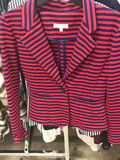 Striped blazer at Goodwill