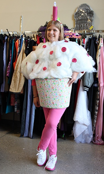 Full view of the cupcake costume.