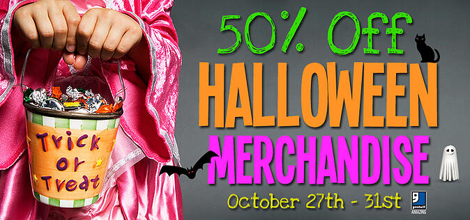 50% off Halloween Merchandise