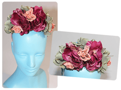 pink floral head piece