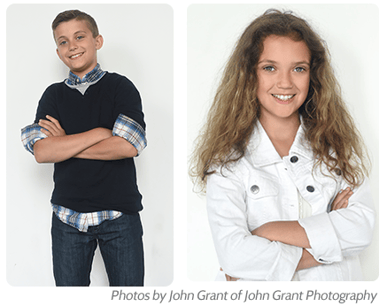 Stefani's children, Anna and TJ are featured Goodwill models