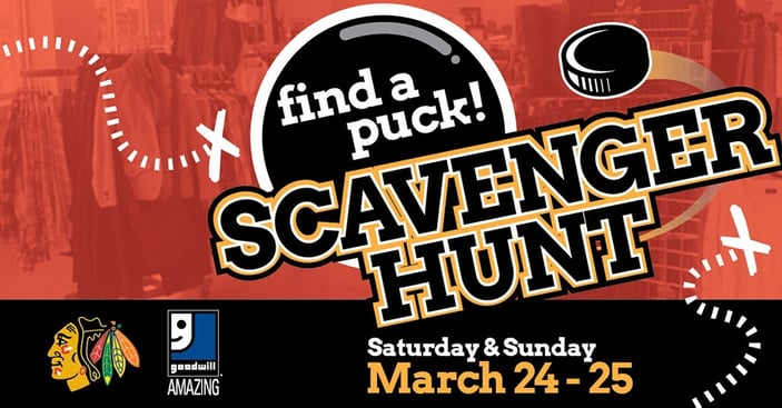 Join the Blackhawks Find a Puck Scavenger Hunt at Goodwill!