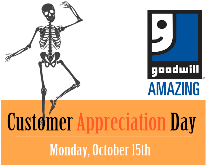 October 15th is Customer Appreciation Day at Goodwill!