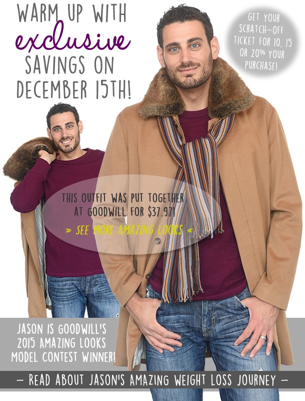 Warm up with savings at Goodwill on December 15th!