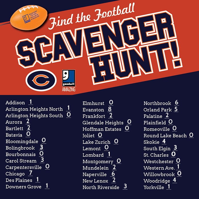 Find the Football Scavenger Hunt Numbers