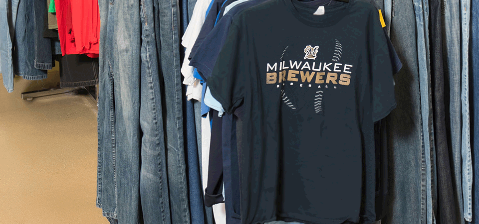Check your local Goodwill for Brewers apparel!