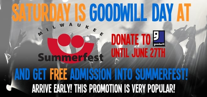 Saturday is Goodwill Day at Summerfest