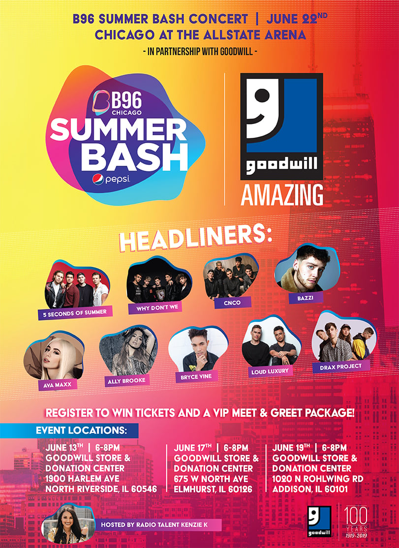 Win Tickets and VIP Meet & Greet to B96 Summer Bash!