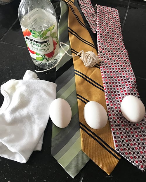 Silk Tie Egg Dyeing - Materials