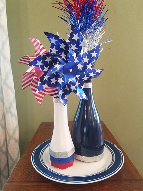 DIY Patriotic Glass Vases