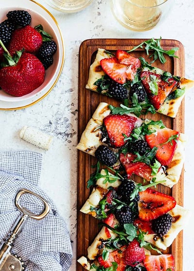 Grilled Berry and Fontina Flatbread