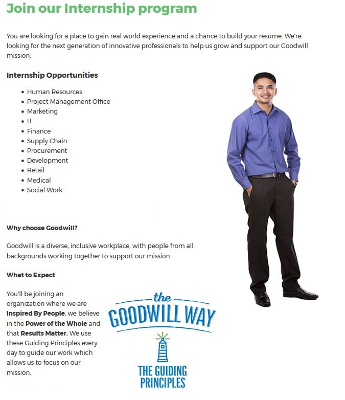 Internship opportunities with Goodwill