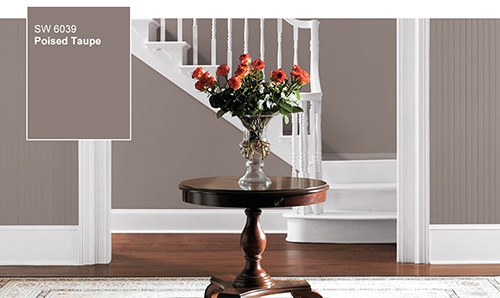 Sherwin Williams’ color is Poised Taupe