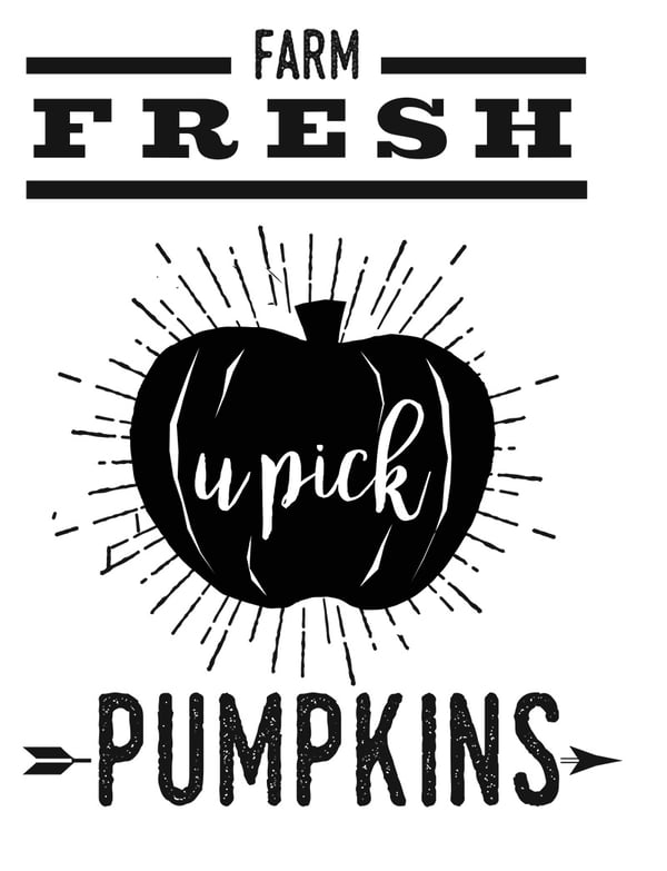 Pumpkins printable sign
