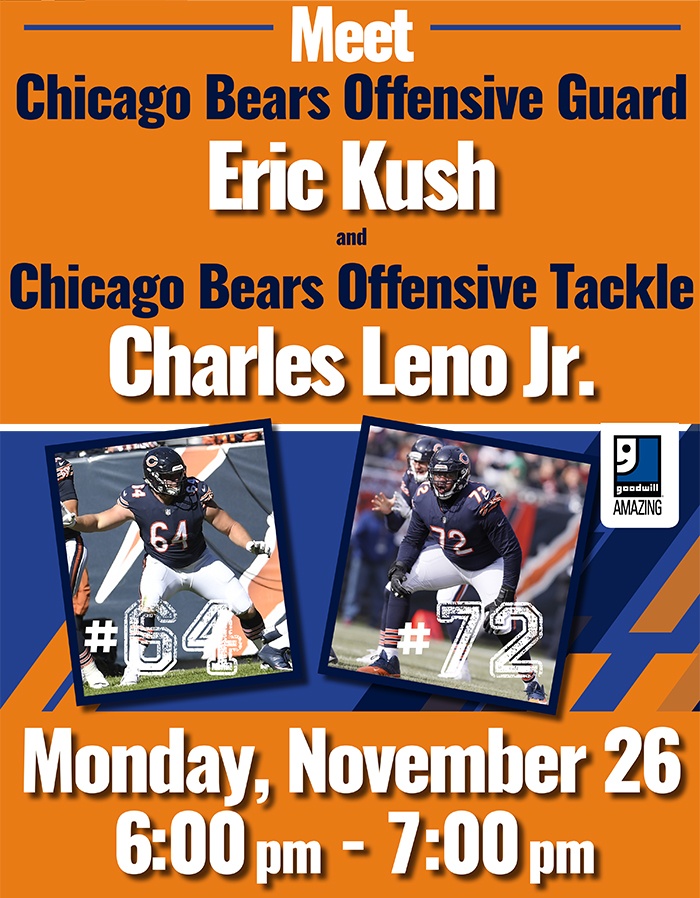 Meet Chicago Bears Eric Kush & Charles Leno Jr. at Goodwill