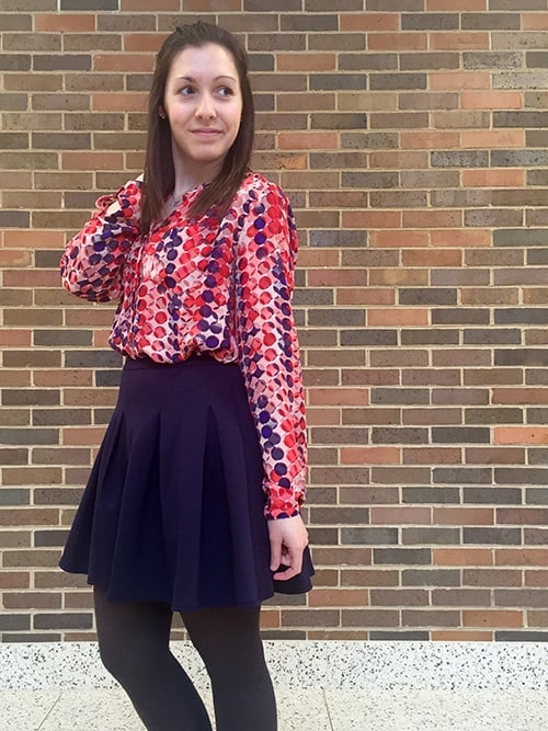 Turning busy patterns into a soft, flirty ensemble