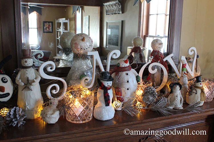 Decorating a Winter Mantle