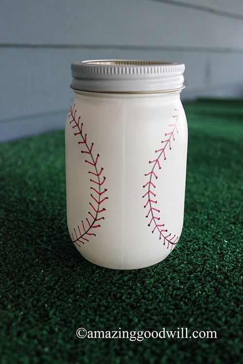 baseball mason jar project