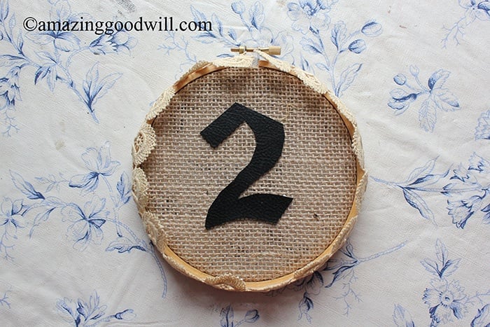 Leather and Lace Wedding Table Numbers
