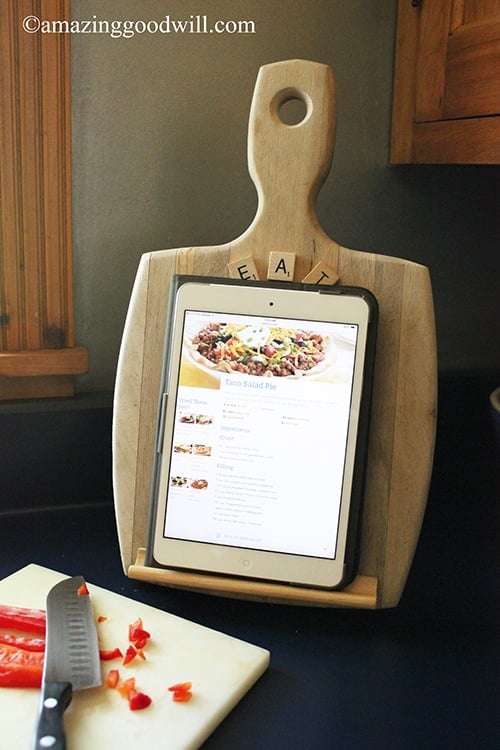 Bread board iPad stand