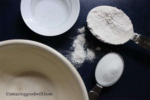 ingredients for salt dough heart